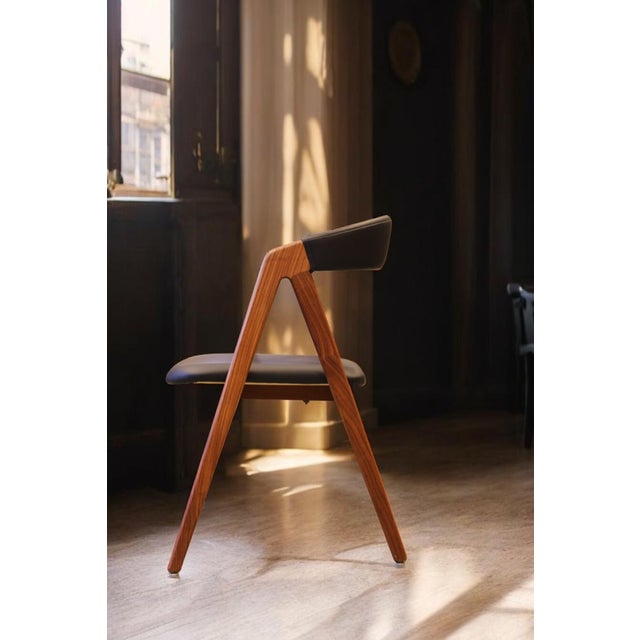 Danish Chair in Teak with Seat and Back in Black Leather, 1960s For Sale - Image 12 of 12