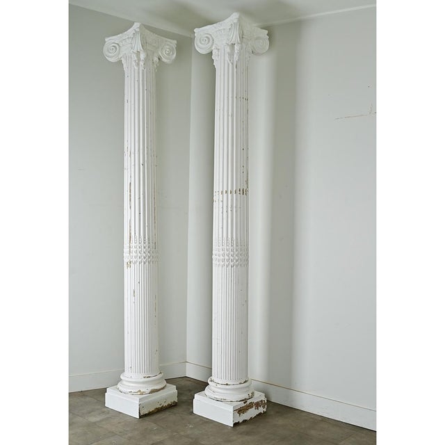 French 19th Century Pair of Massive Painted Columns For Sale - Image 11 of 12
