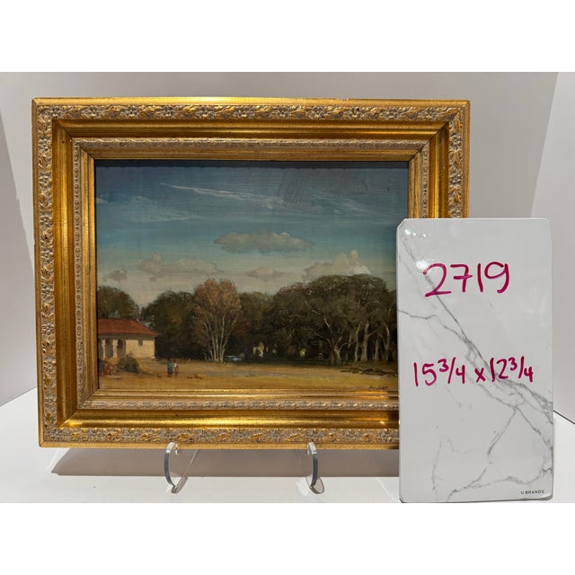 Original signed landscape painting by Ann Vaughan Leggett (1941–2014), an American artist known for representational...