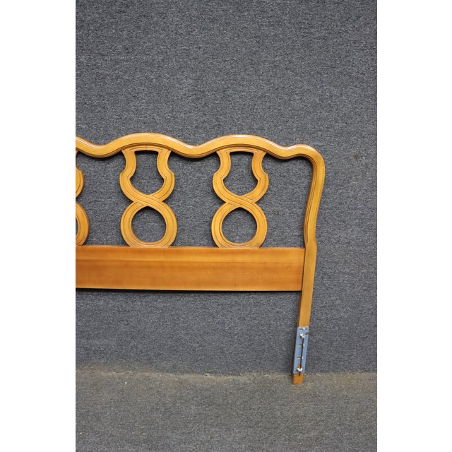French Provincial King Headboard With Openwork Scroll Detail For Sale - Image 4 of 8