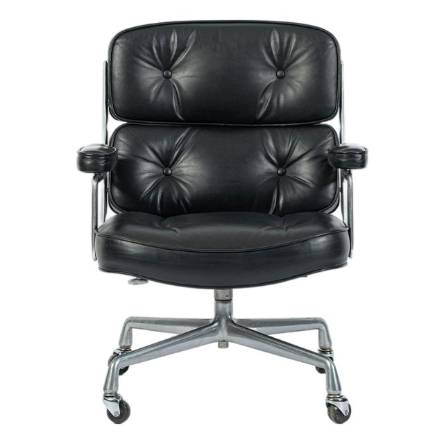 Eames Time Life Executive Lobby Chair Herman Miller Black Leather Office Chair For Sale