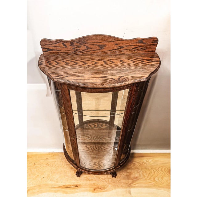 Glass Late 20th Century China Cabinet With Claw Feet For Sale - Image 7 of 17