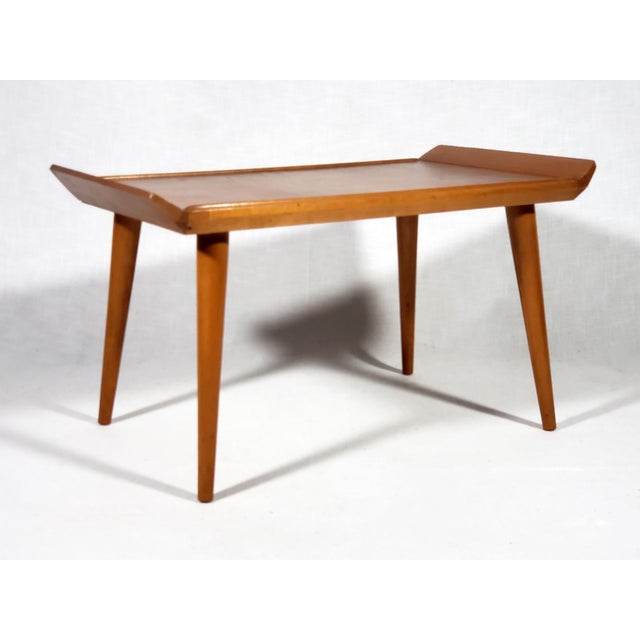 1950s 1950s Vintage Original Mid-Century Modern Maple Wood Tapered Leg Coffee Table For Sale - Image 5 of 11