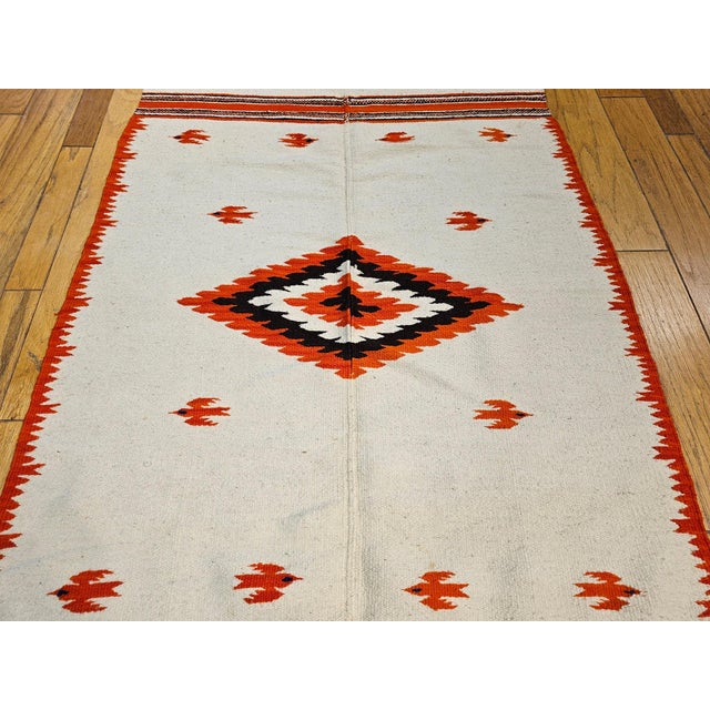 Cream Late 20th Century Mexican Serape Rug For Sale - Image 8 of 11