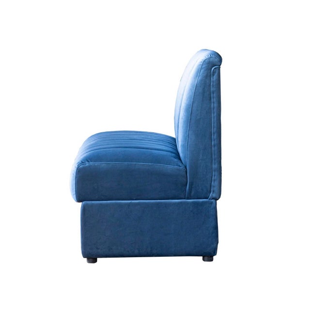 Contemporary Matthew Izzo Home Estelle Straight Channeled Velvet Sofa For Sale - Image 3 of 4