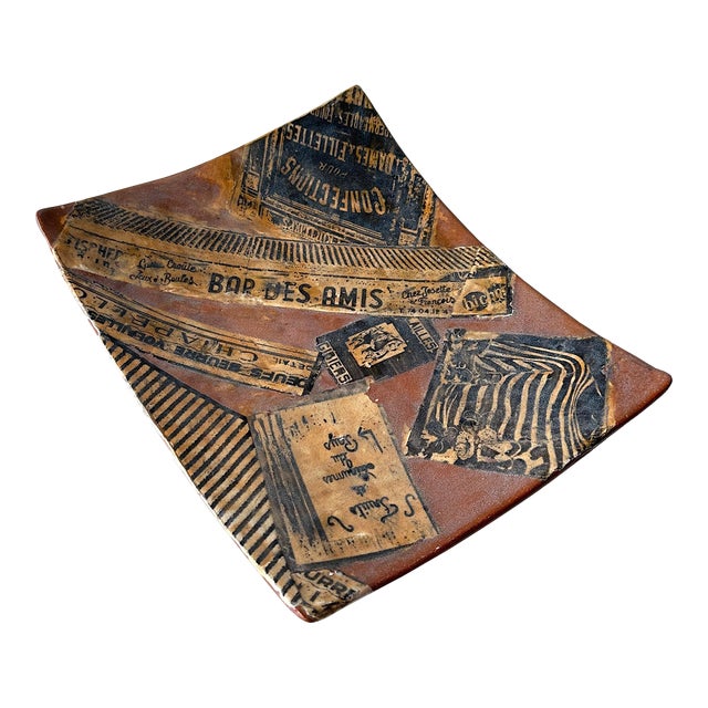 French Trompe L'œil Vide-Poche Catchall Ceramic Tray For Sale