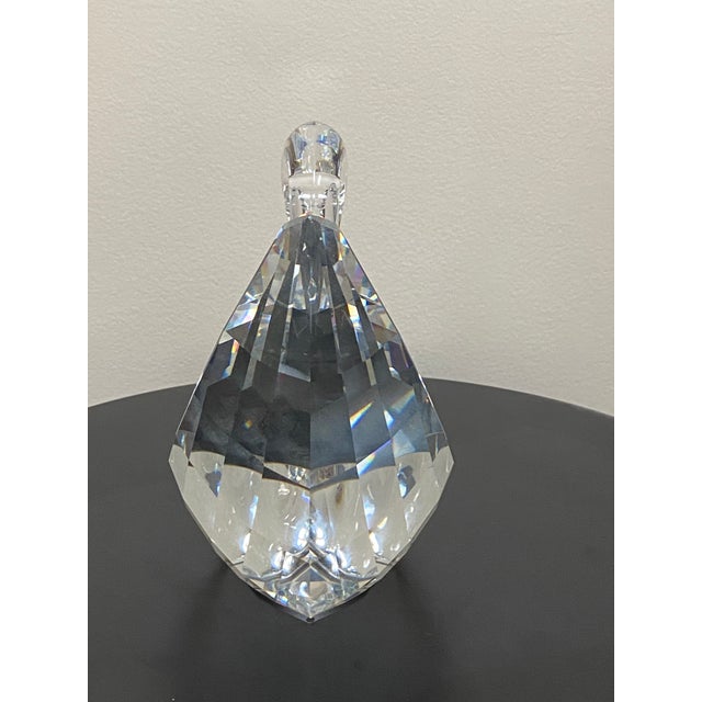 Transparent 1995 Swarovski Maxi Crystal Faceted Swan Figurine 189254 For Sale - Image 8 of 12