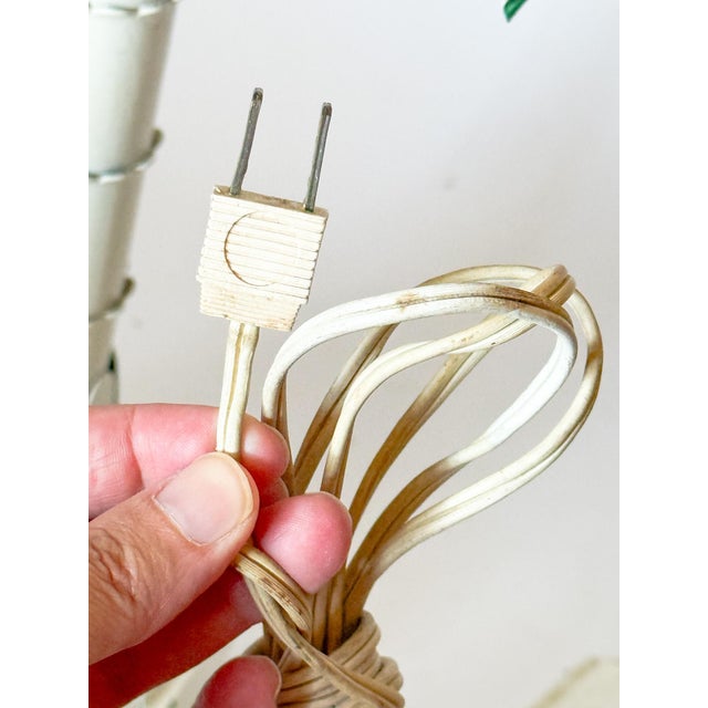 Vintage Hollywood Regency Italian Palm Tree Tole Lamps, a Pair For Sale - Image 10 of 16
