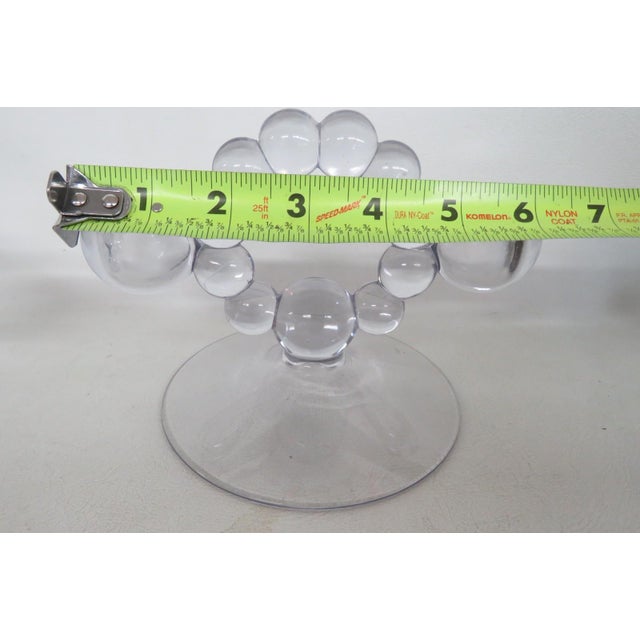 Art Deco Imperial Glass Company Candlewick Stem 3400 Double Candle Holders 2pc Pair 5140b For Sale - Image 3 of 8
