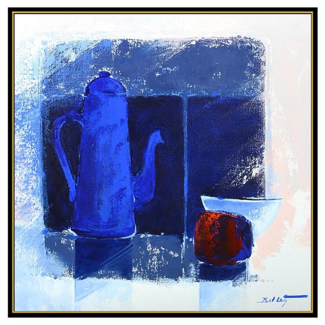 Message us to inquire about custom framing options! (Included for free with every purchase) The artwork here, "Bleu", is a...