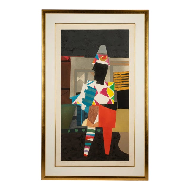 1980s "Clown" Lithograph by Max Papart Artist's Proof, Framed For Sale