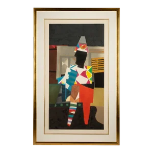 1980s "Clown" Lithograph by Max Papart Artist's Proof, Framed