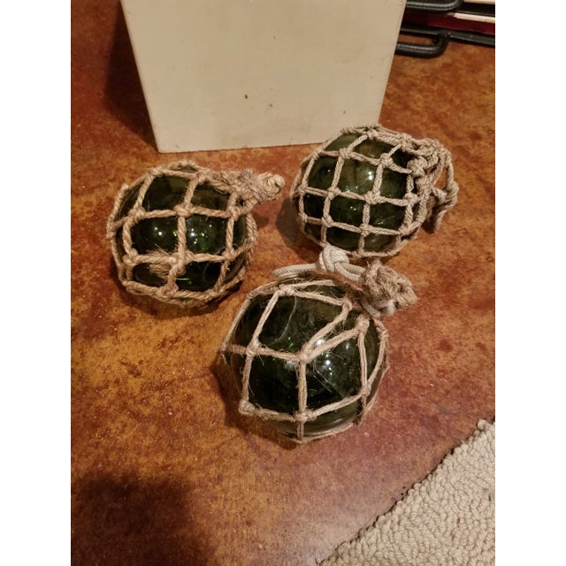 Three Glass Ball Floats For Sale - Image 4 of 5