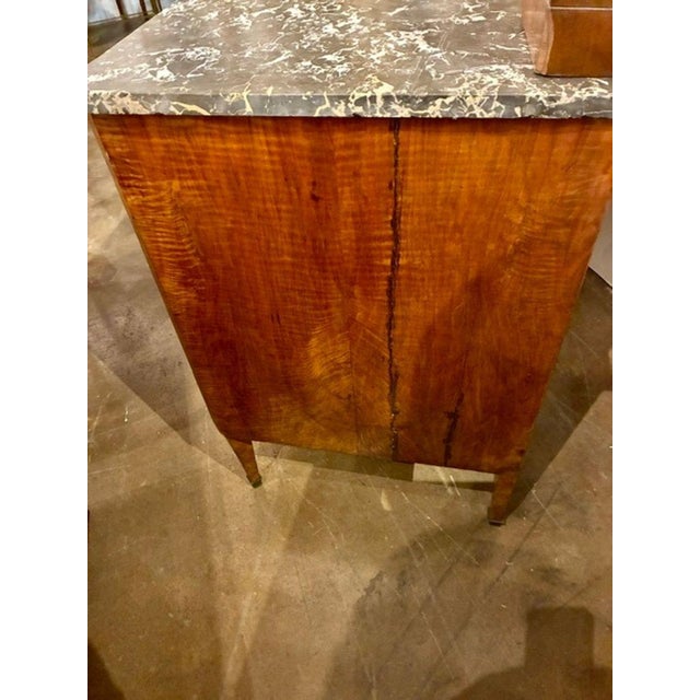 19th C. French Transitional Walnut Inlaid Commode For Sale - Image 4 of 7