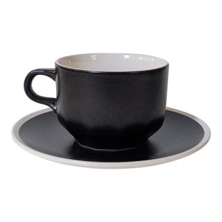 1960s Vera for Mikasa Black Pepper Cup & Saucer For Sale