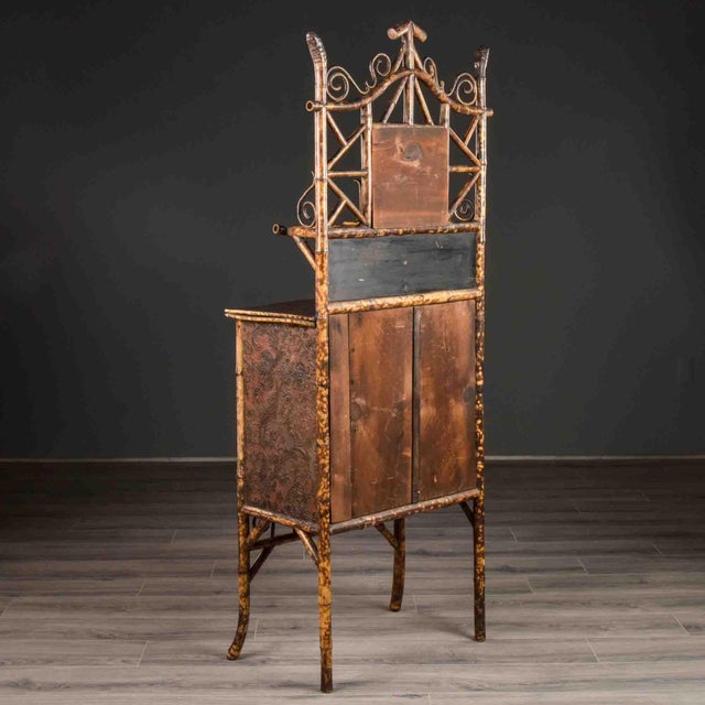 Late 19th Century Late 19th Century English Aesthetic Movement Glazed Bamboo Cabinet For Sale - Image 5 of 12