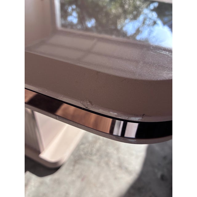 Cream Mirrored Dining Table and Base For Sale - Image 8 of 9