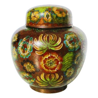 Antique Chinese Enamel Ginger Jar For Sale