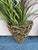 Wood Vintage Palecek Faux Rattan Wall Planters With Faux Grasses - A Pair For Sale - Image 7 of 11