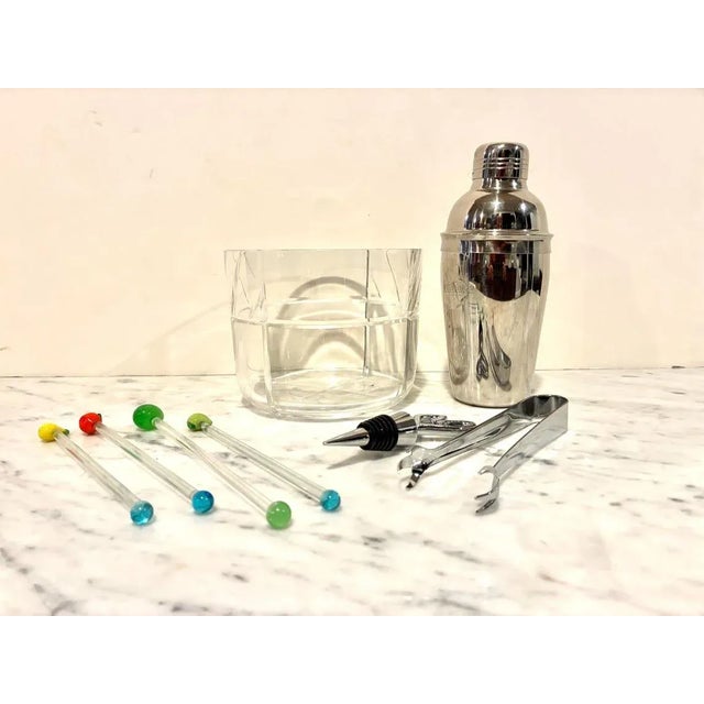 Mid Century Modern Vintage 8 Pcs. Bar Set For Sale - Image 4 of 7