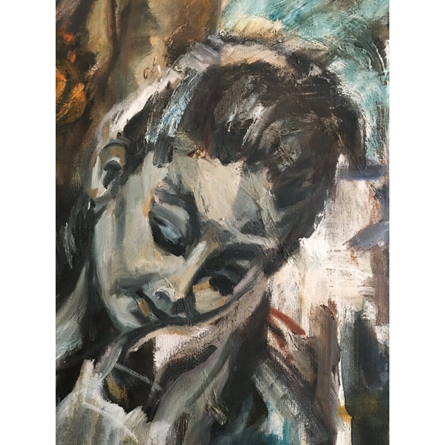 Expressionism 1960s Barbara Hansen Oil Painting “Pas De Deux“ Expressionist Figurative Painting For Sale - Image 3 of 5