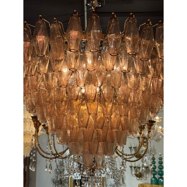 Early 21st Century Modern Murano Poliheder Glass Chandelier in Fume’ For Sale - Image 5 of 7
