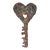 1990s Artisan-Crafted Rustic Copper Key With Double Hearts Sculpture Ornament Valentine's Love For Sale
