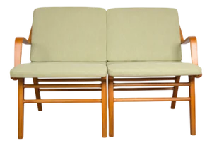 Danish 2-Seater Sofa in Laminated Beech and Mahogany Model AX by Peter Hvidt and Orla Molgaard-Nielsen for Fritz Hansen, 1960s