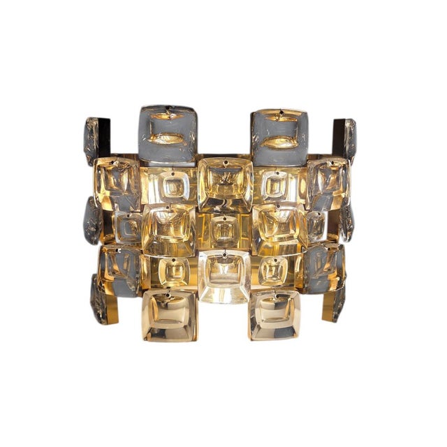Walter Wall Lights in Crystal and Brass by Ernst Palme for Palwa, 1960s, Set of 2 For Sale - Image 10 of 15
