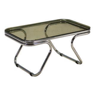 Coffee Table with Glass Top, 1970s For Sale