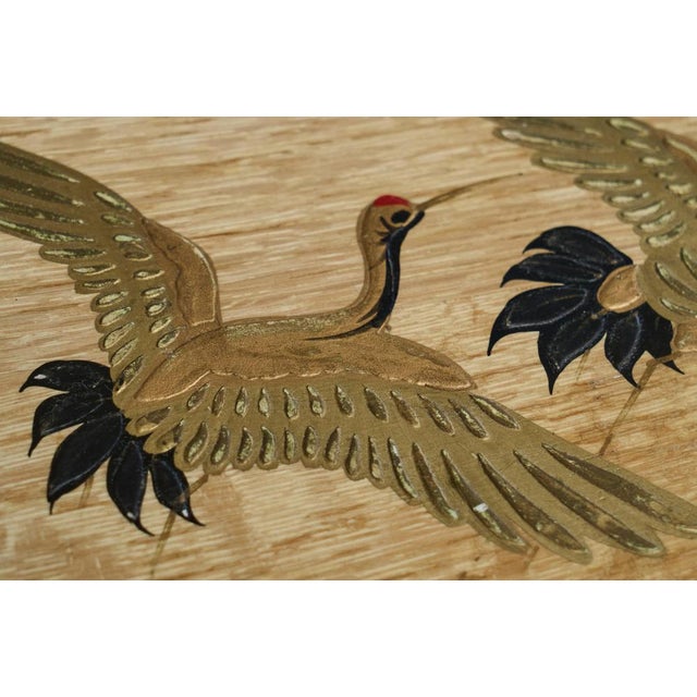 Art Deco Tray with Birds and Foliage Theme in Wood and Brass, 1940s For Sale - Image 6 of 10