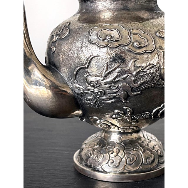 Early 20th Century Chinese Export Silver Tea or Coffee Service by ZeeSung - 3 pcs For Sale - Image 13 of 18