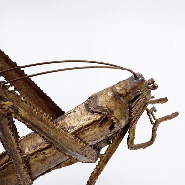 Brutalist Brass Grasshopper by Daniel Dhaeseleer, Belgium, 1970s For Sale - Image 5 of 12