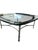Hollywood Regency Late 20th Century Attributed to LaBarge Neoclassical Glass Coffee Table in Custom Château Grey Finish For Sale - Image 3 of 10