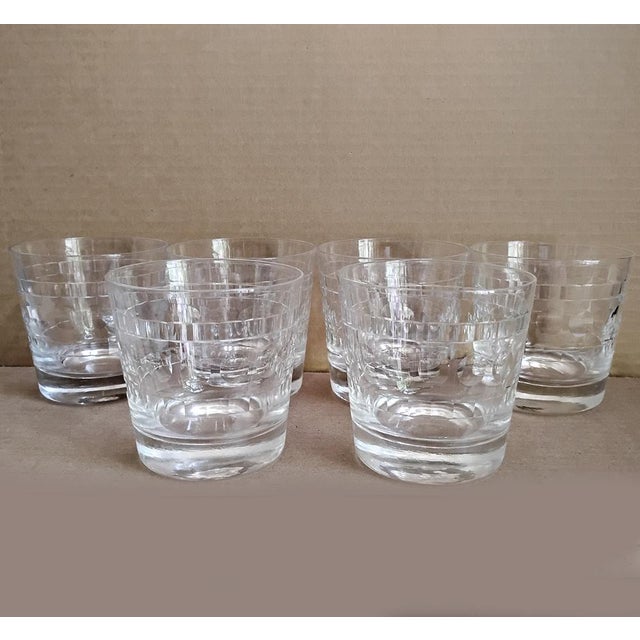 This Hampton by Imperial Glass Full Set of 6 Vintage "double old fashioned" Crystal Tumbler Glasses is a charming addition...