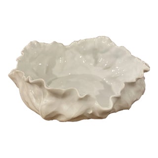 Vintage R&s Tillowitz Silesia Cabbage Leaf Porcelain Bowl, Germany For Sale