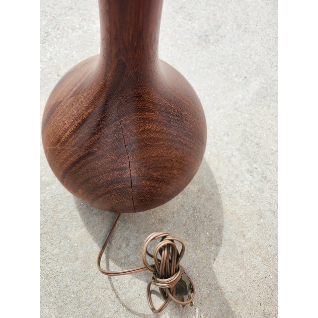 Brown 1950s Mid Century Modern Danish Teak Bulb Lamps - Floor and Table - A Pair For Sale - Image 8 of 8