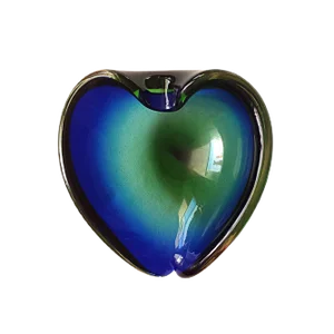 Mid-Century Italian Green and Blue Sommerso Murano Glass Bowl, 1960s