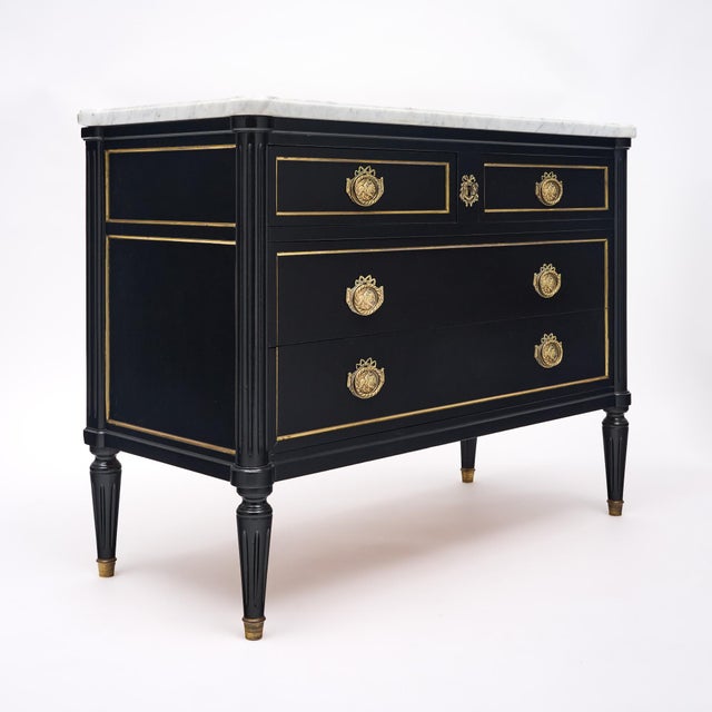 Ebonized Louis XVI Chest of Drawers For Sale - Image 4 of 9