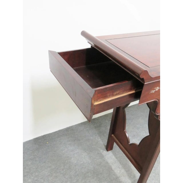 Mid 20th Century Chinese Rosewood Inlaid Altar Style Console Table For Sale - Image 5 of 9