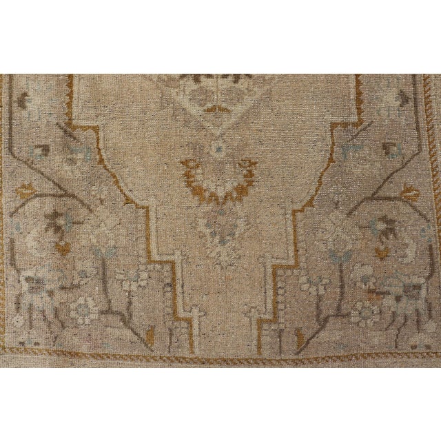 Textile Mid-Century Vintage Oushak Rug From Turkey With Floral Geometric Medallion 5'9" X 10'6" For Sale - Image 7 of 14