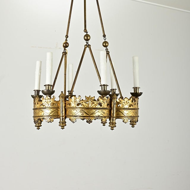 Brass French 19th Century Byzantine Style Bronze Chandelier For Sale - Image 8 of 12