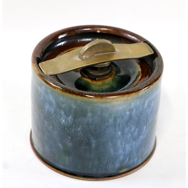 Royal Doulton 1920s Royal Doulton Lambeth Crystalline Glaze Stoneware Tobacco Jar Humidor by Minnie Webb For Sale - Image 4 of 12