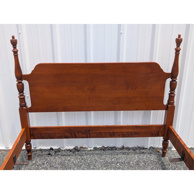 Wood Vintage Whitney Traditional Solid Cherry Four Half Poster Full Size Bed Frame. For Sale - Image 7 of 12