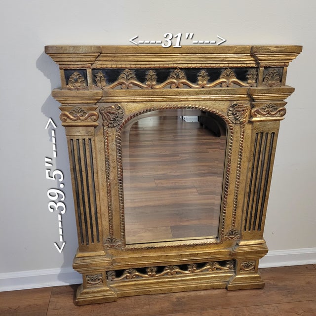 Wood 1980s Ornate Wood Wall Mirror For Sale - Image 7 of 11