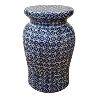 Blue and White Ceramic Garden Stool For Sale