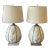 Pair or Large Relief Tulips Ceramic Table Lamps From 80's by Frederick Cooper For Sale