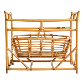 Vintage Bamboo Cradle, 1960s For Sale