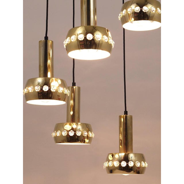 Austrian Cascade Pendant Light in Brass and Crystals from Bakalowits & Söhne, 1970s For Sale - Image 6 of 18
