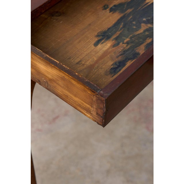 Late 19th Century Victorian Single Drawer Side Table/Desk With Wooden Knobs on Casters For Sale - Image 9 of 14